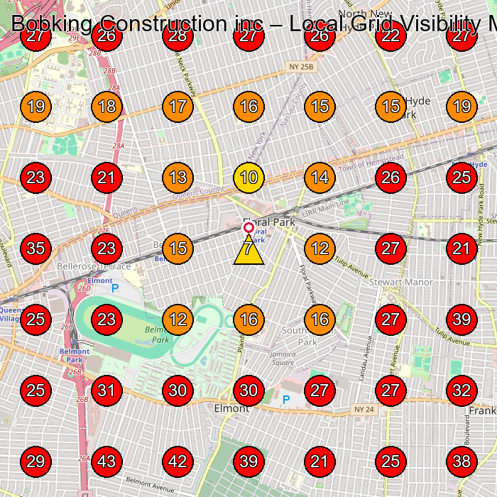 Bobking Construction inc GeoGrid visibility map for Construction Company in Glen Oaks